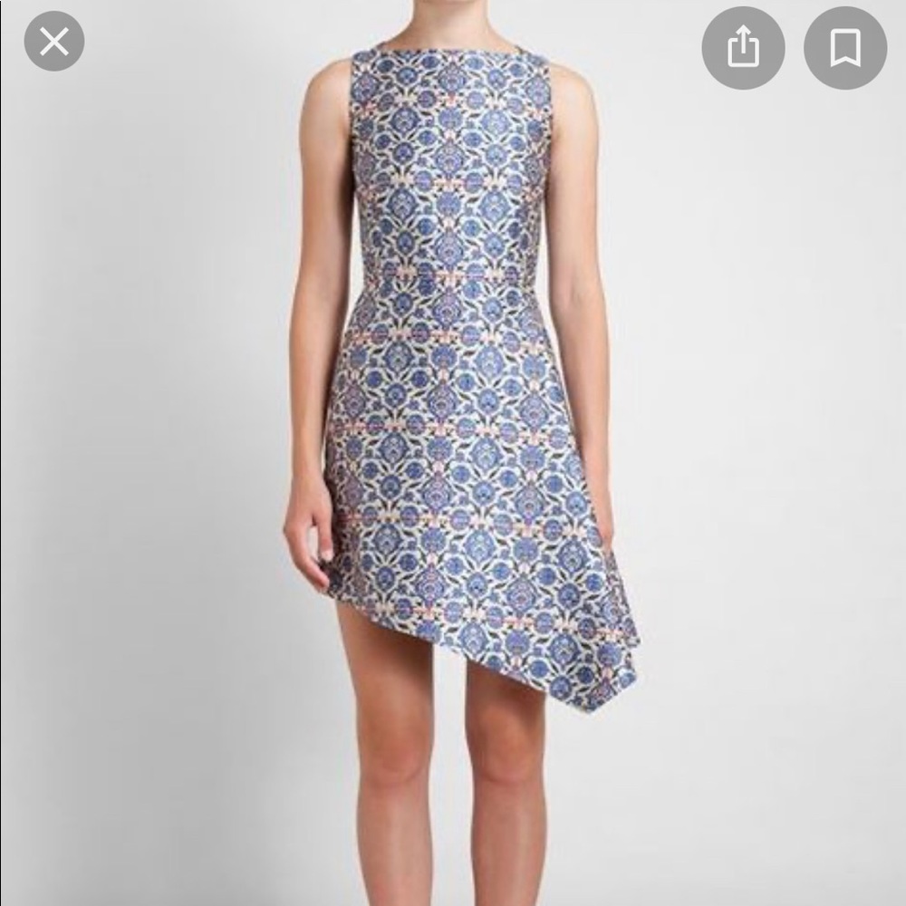 ISO Osman Tile Brocade Asymmetrical Dress